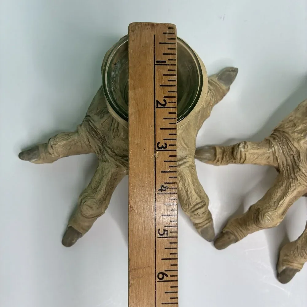 2 Halloween Witch Corpse Zombie Monster Hands Candle Holders Vtg 90’s